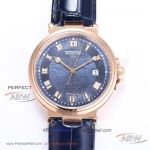 V9 Factory V9 Breguet Marine 5517 Blue Textured Dial Rose Gold Case 40mm Automatic Watch